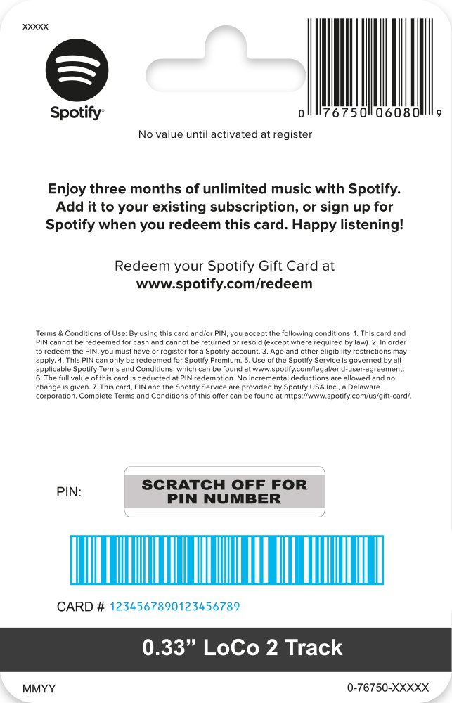 Buy £10 Spotify 1 month Gift Card Voucher UK GBP for £