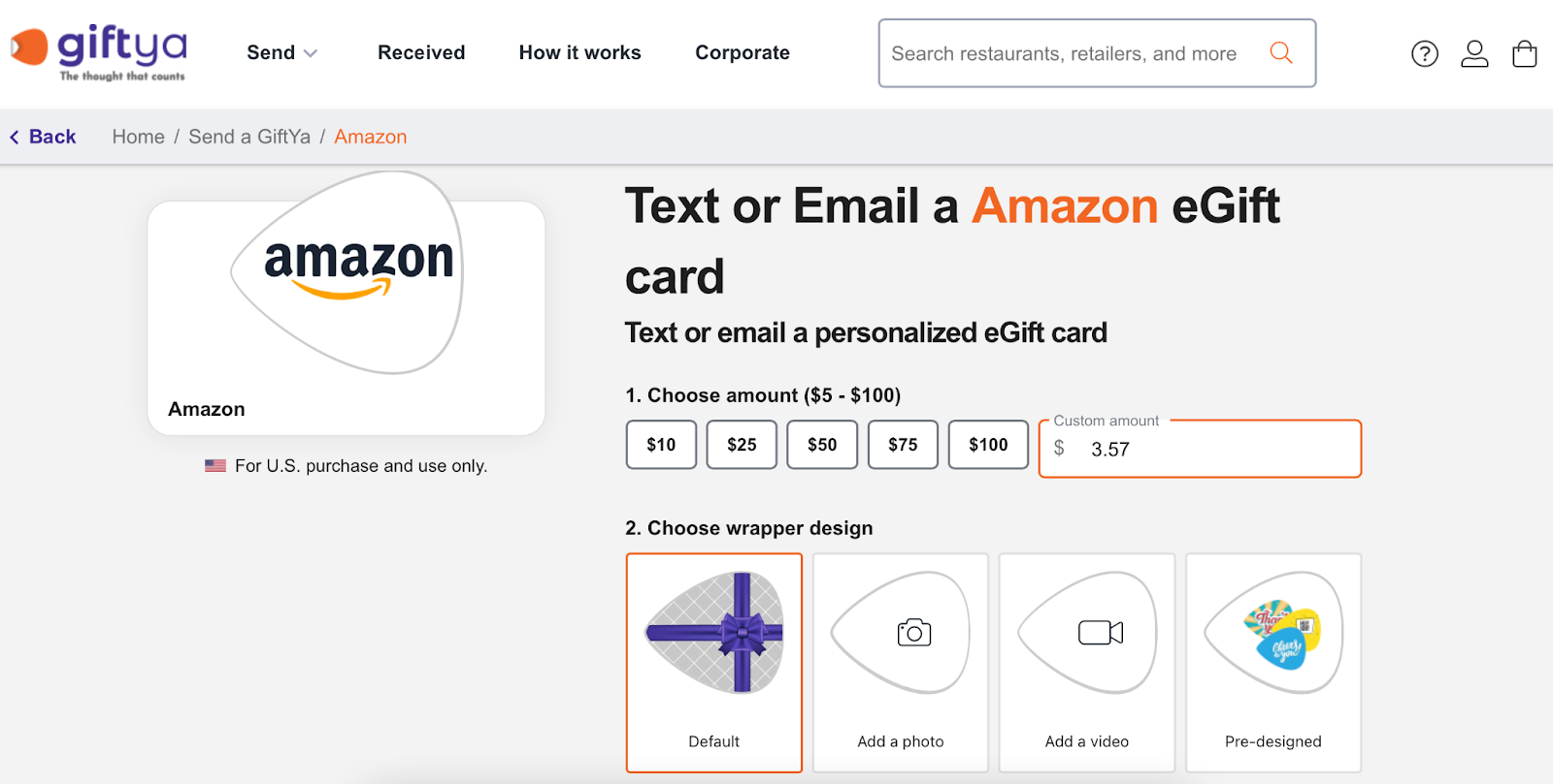 Amazon Live - Visa Gift Cards: Digital Code vs Physical Card