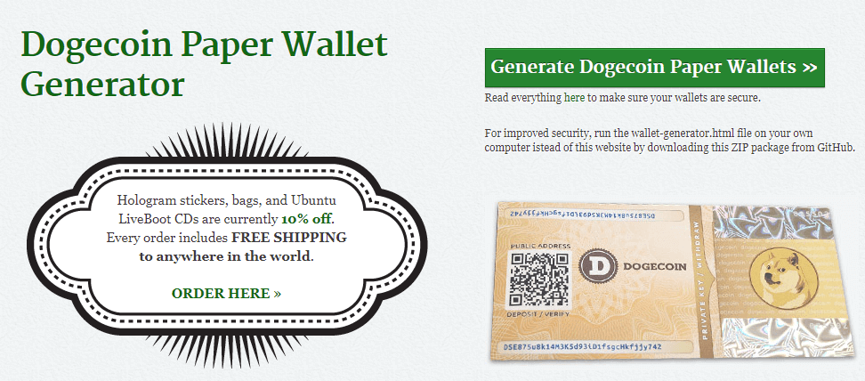 Dogecoin Paper Wallet - Open Source Generator
