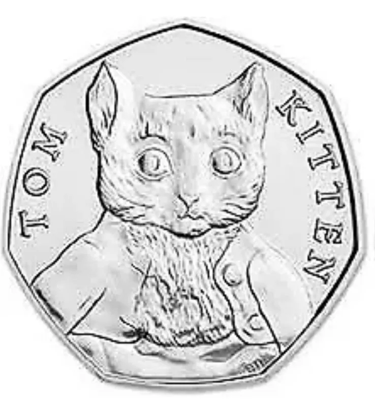 EXTREMELY RARE 50P Coin Tom Kitten Cat CIRCULATED £ - PicClick UK