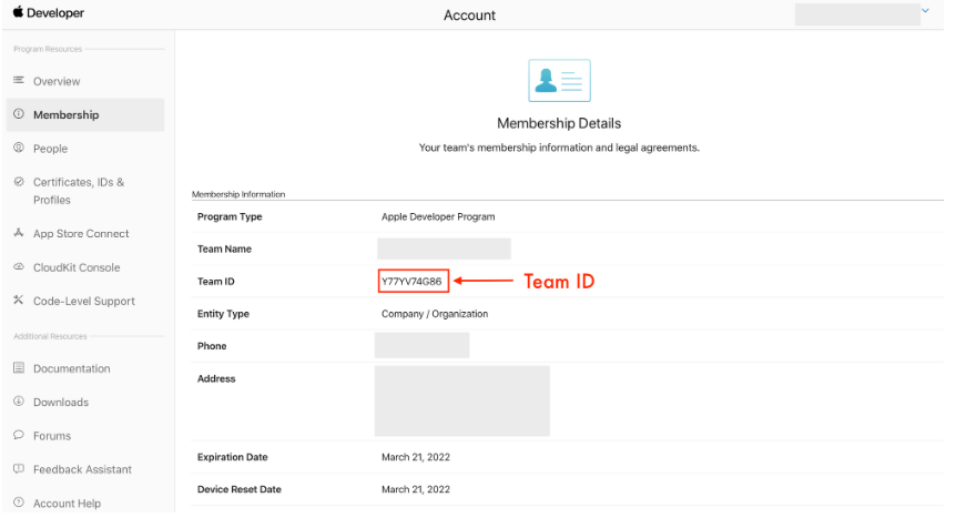 Membership Details - Apple Developer Program