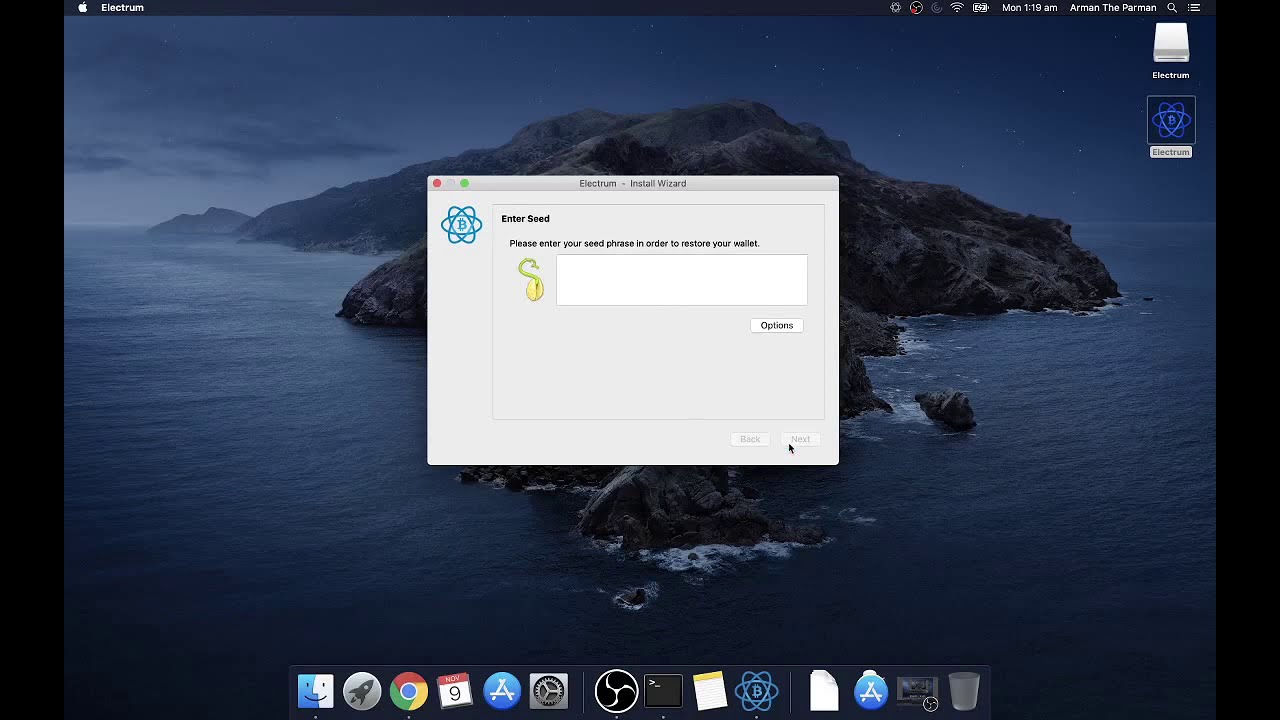 Download Electrum for Mac OS X free