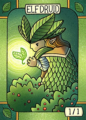 ELF DRUID TOKEN — Aaron Miller Illustration