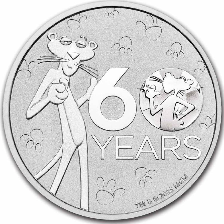 Tuvalu $1 Pink Panther™ 60th Anniversary 1oz Silver Coin in Card – FORTYMILLION