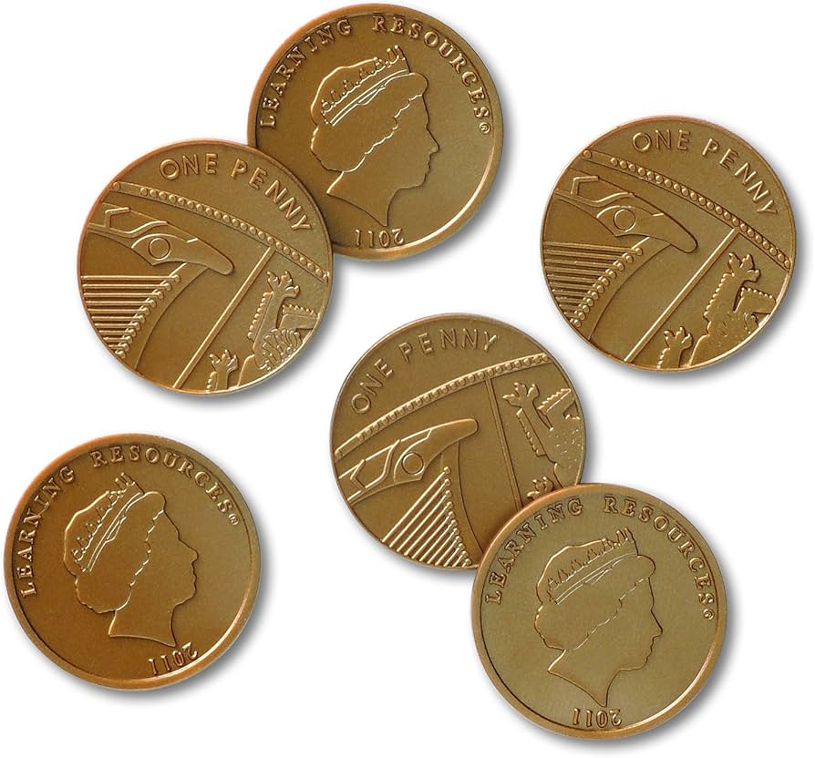 UK Play Money One Penny Pieces Pack of 