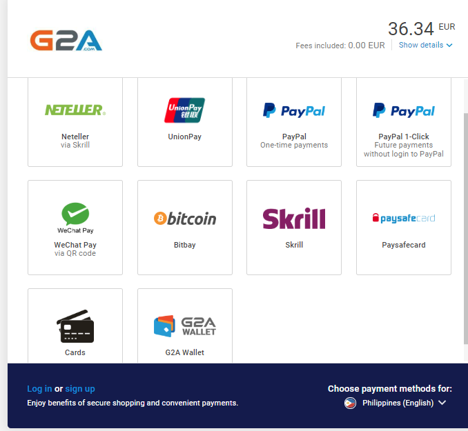 G2A added payment fee