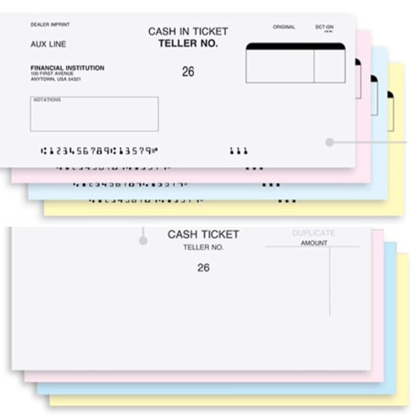 Bank Teller Cash Tickets - Cash In/Out | DesignsnPrint