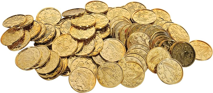 Plastic Coins (gold) (/Pkg) : ecobt.ru: Health & Personal Care