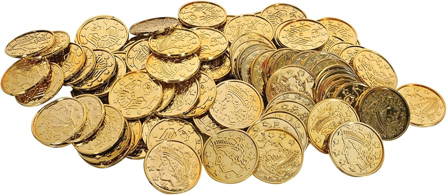 Plastic Coins (gold) (/Pkg) : ecobt.ru: Health & Personal Care