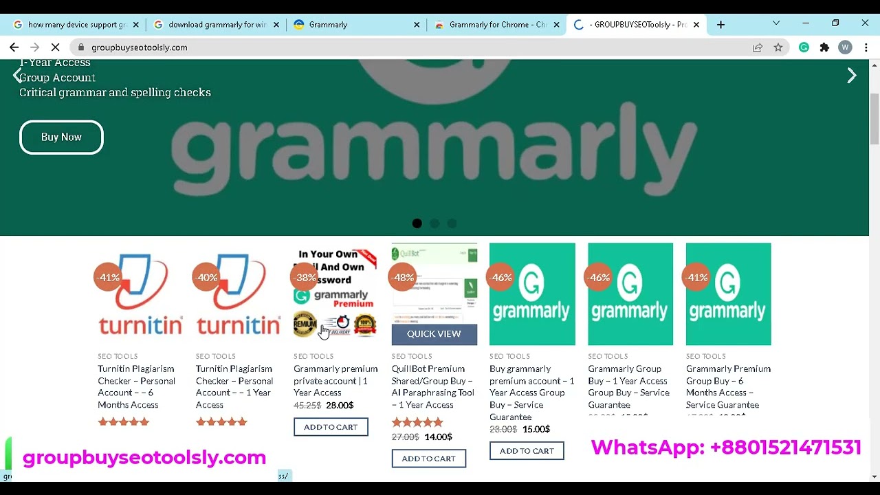 Grammarly Premium Group Buy Starting at $1 Per Month