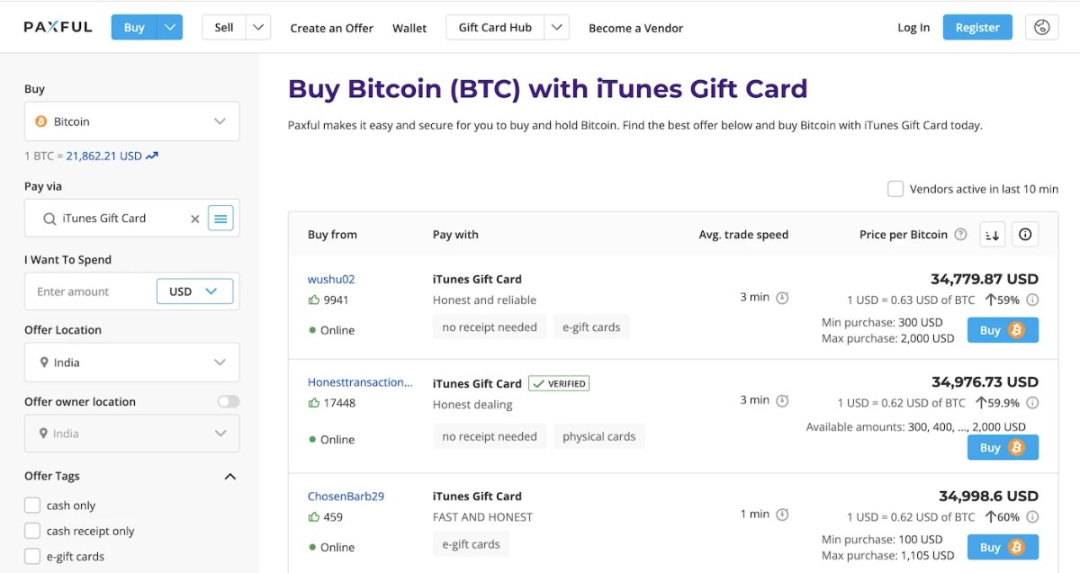 The Current State of Gift Card Trading On Paxful - Businessday NG