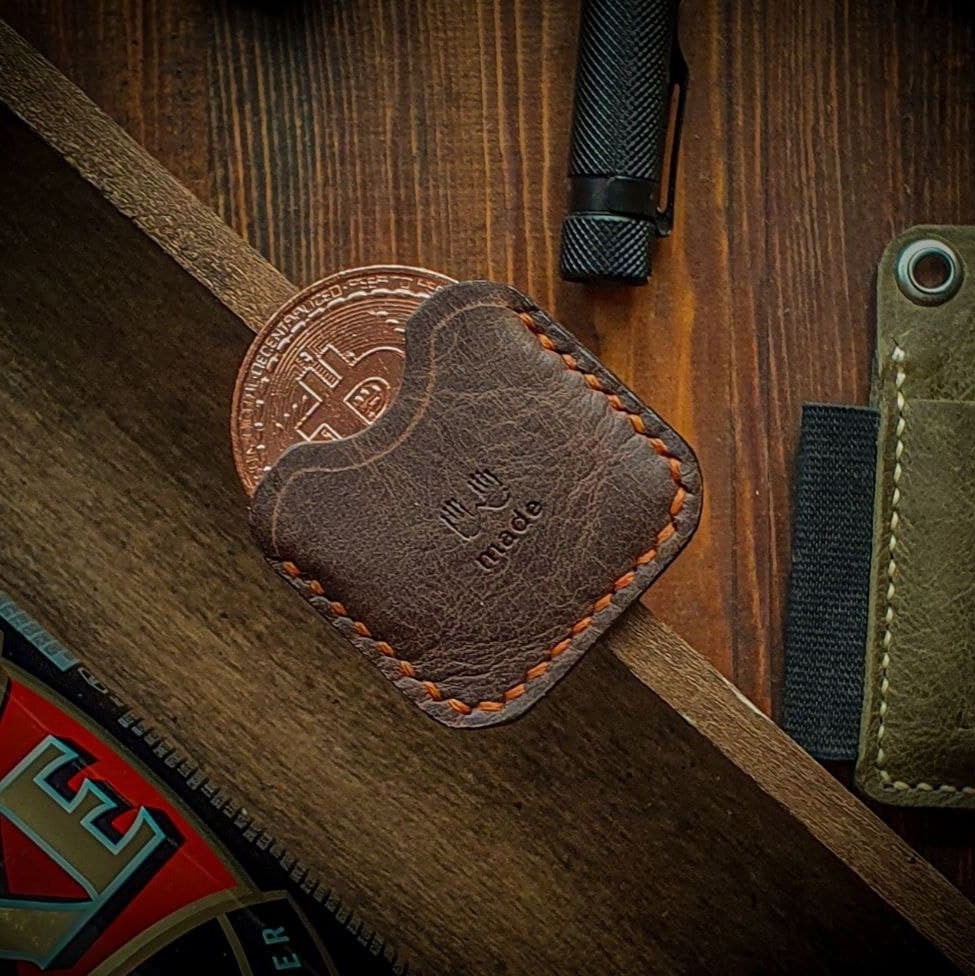 Triangular Leather Coin Holder