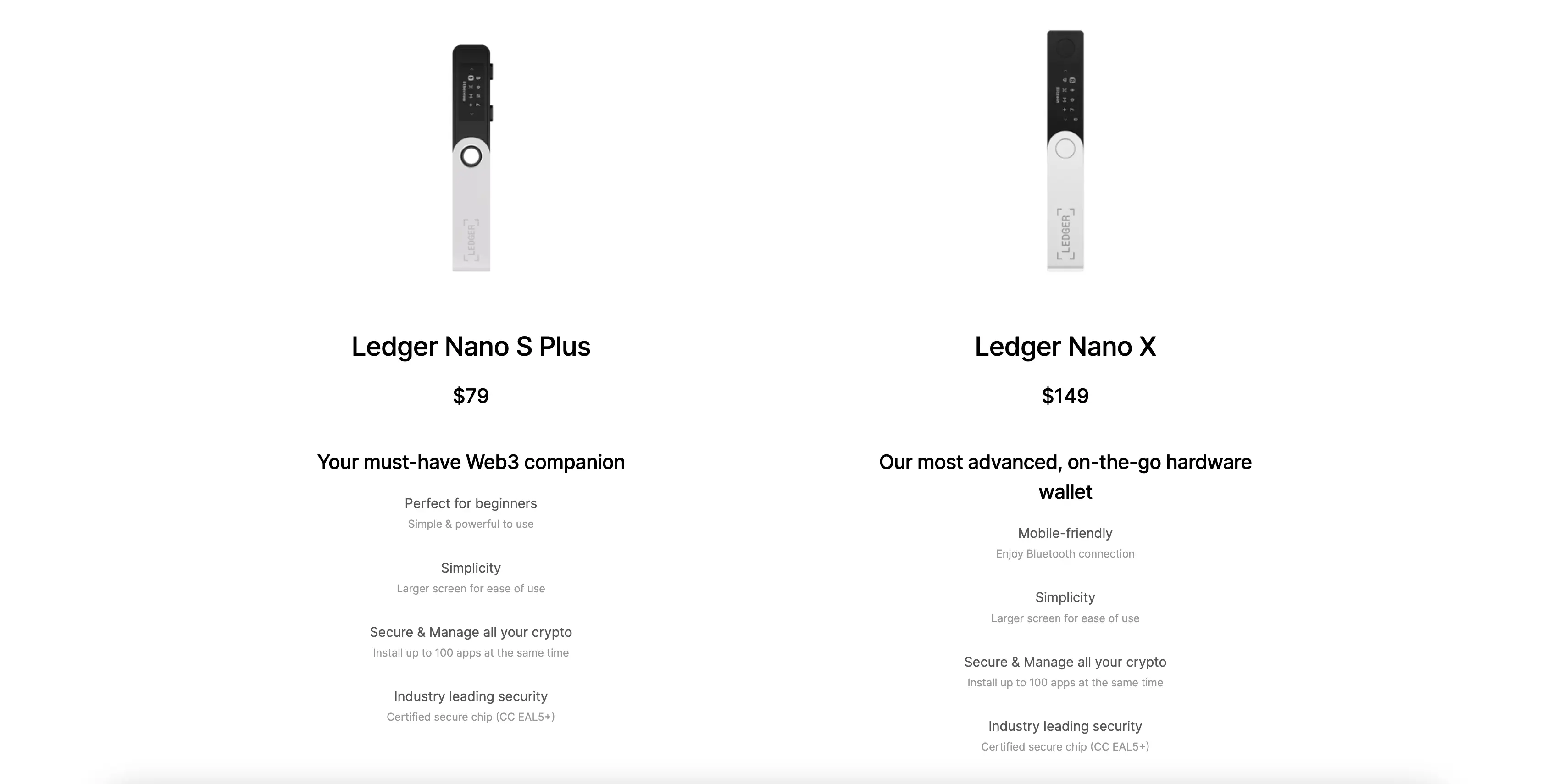 Ledger Nano S Plus vs. Ledger Nano X - Compare wallets - ecobt.ru