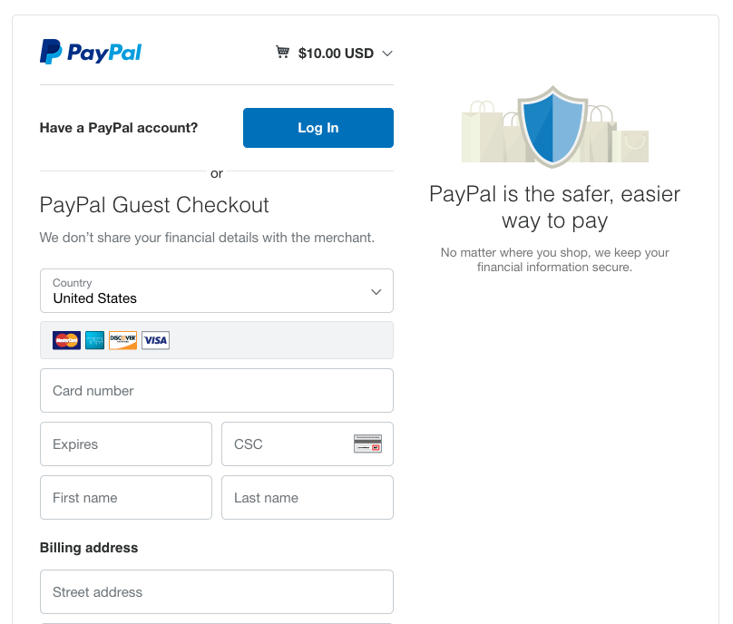 Paypal Guest Checkout