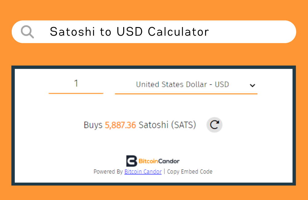 Satoshi to USD Price Calculator & SAT to ALTs Converter
