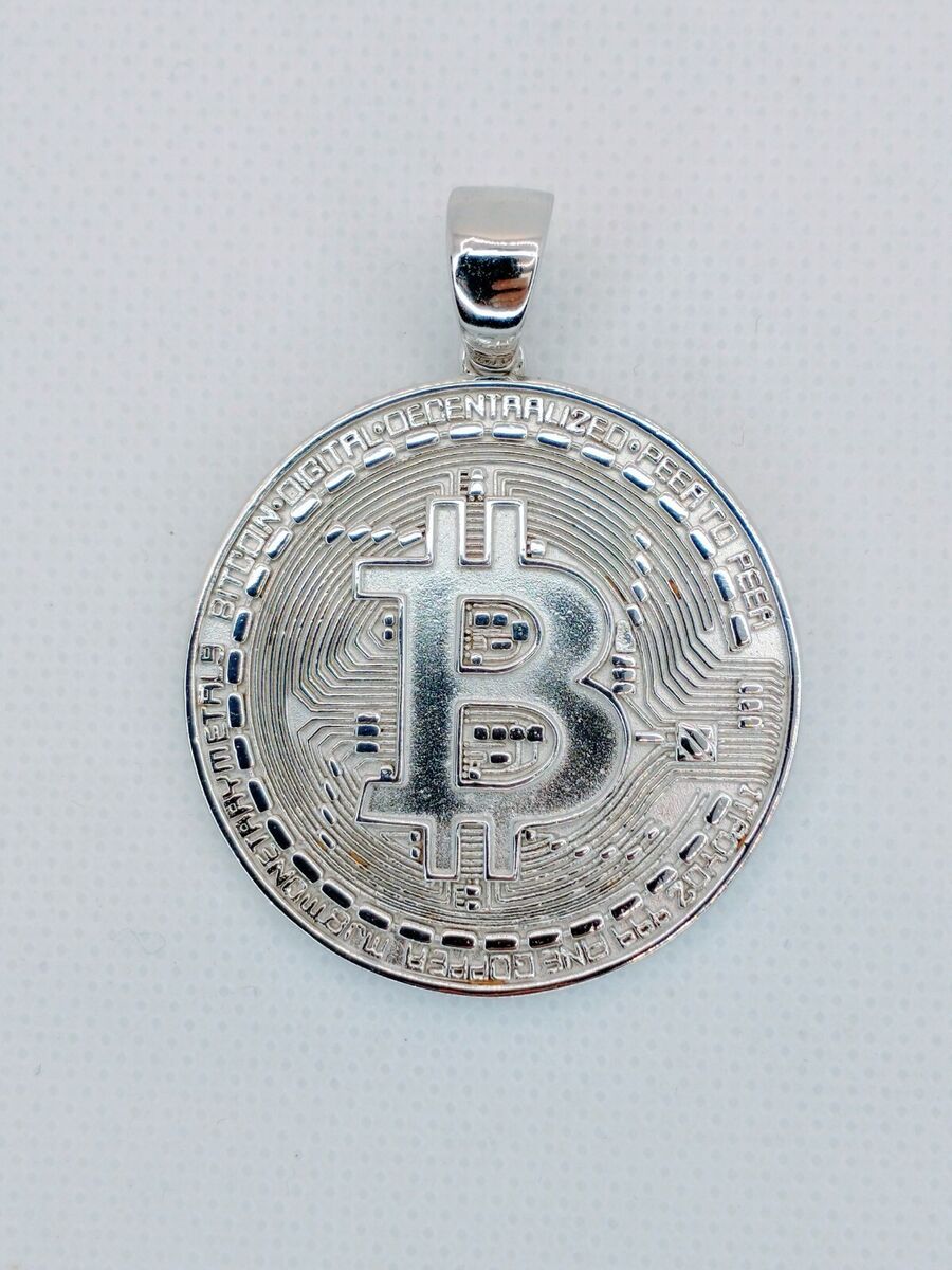 Silver Bitcoin Medallion Necklace