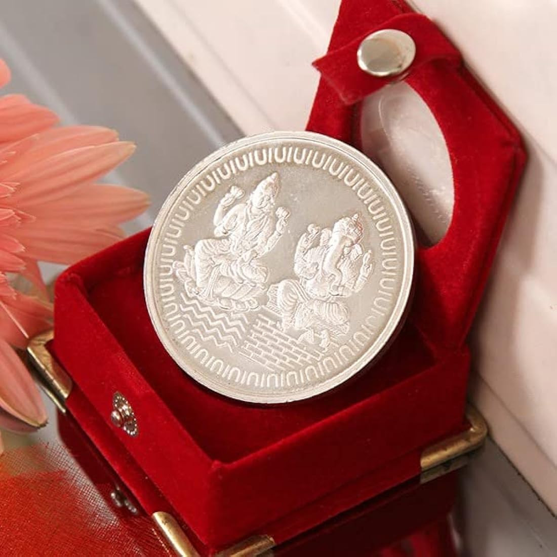 G Ganesh Lakshmi Silver Coin | Raj Jewels