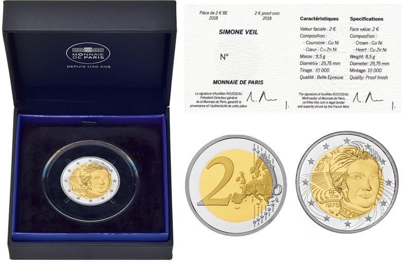 France 2 Euro Simone Veil - Special 2 euro coins | Eurocoinhouse