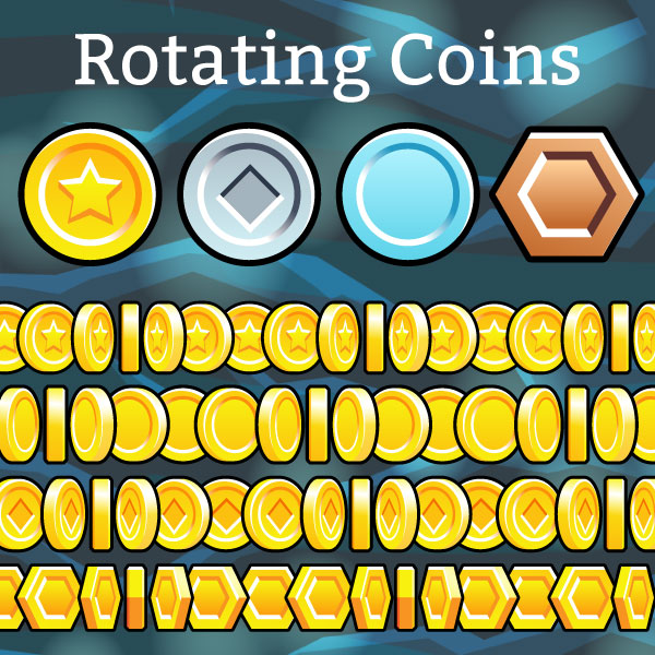 Pixel art game golden coin rain spinning | Stock Video | Pond5