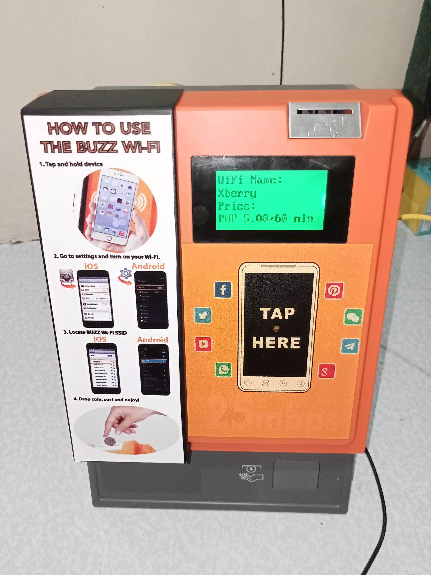 Tap Coin WiFi Hotspot Pay Terminal Kiosk WIFI-A | MaxComm