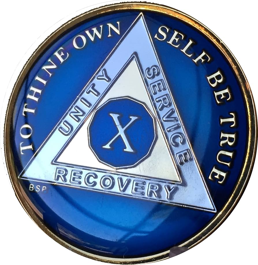 AA Recovery Medallion - Bill & Bob Blue - Gift of Recovery