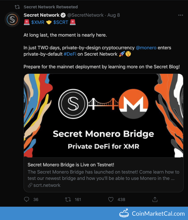 Secret Network Announces Secret Monero Bridge Is Live on the Mainnet