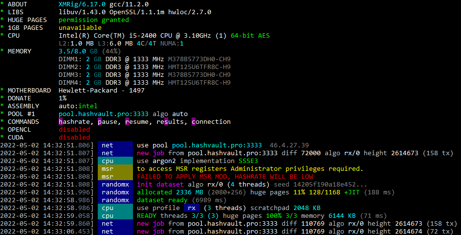 Command line options - XMRig